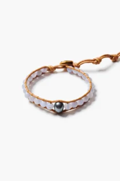 Nile Single Wrap Bracelet Blue Lace Agate
