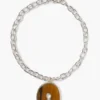 Padlock Necklace Brown Horn
