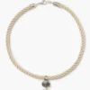 Scallop Twist Cord Necklace Clear Quartz