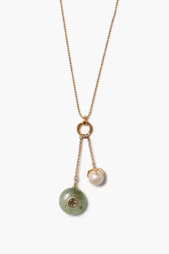 Seed Drop Necklace Prehnite