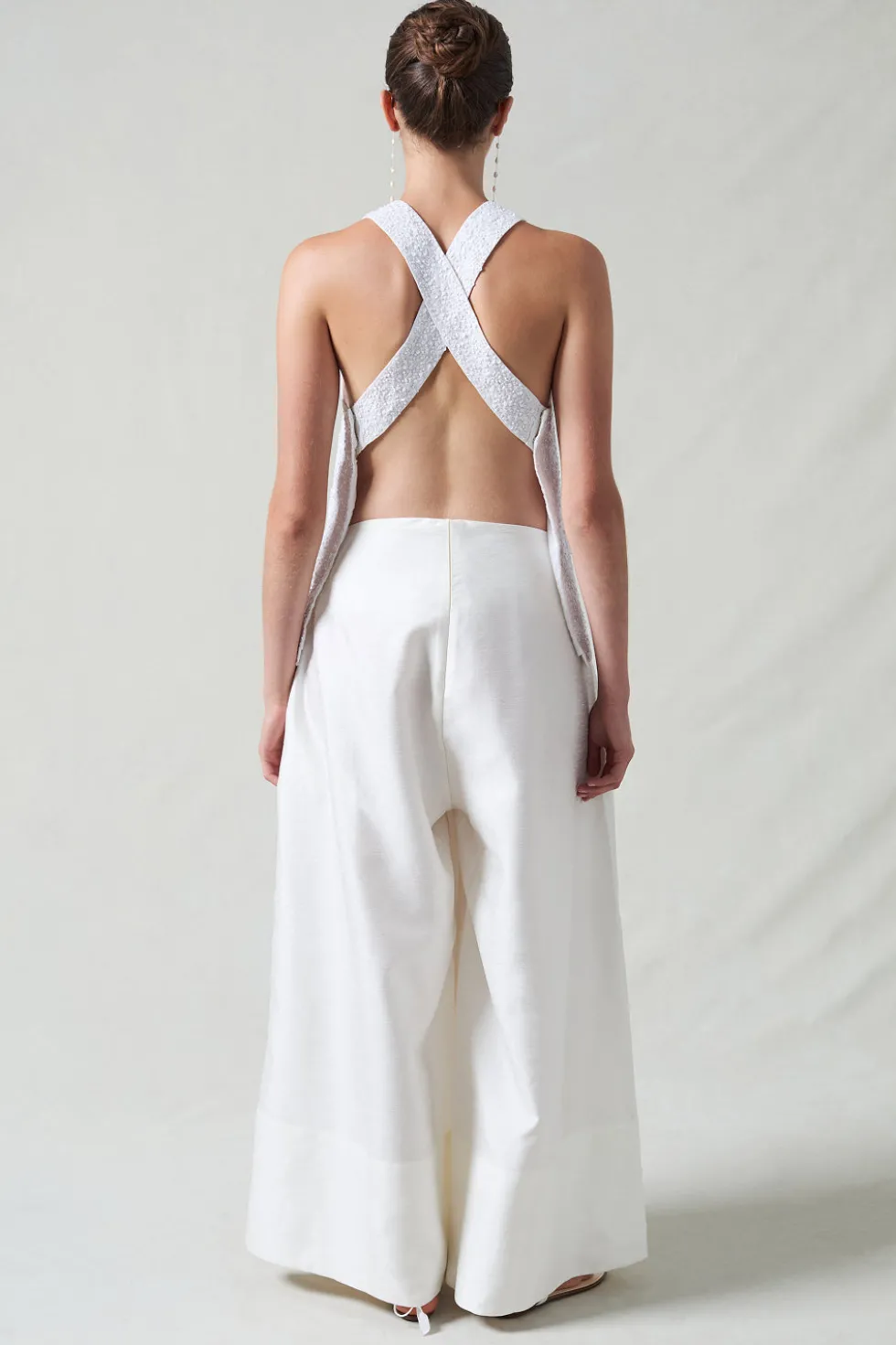 Sequin Apron Top White