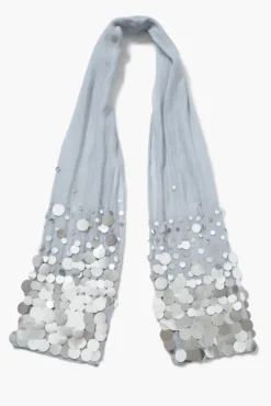 Sequin Cotton Silk Scarf Fog