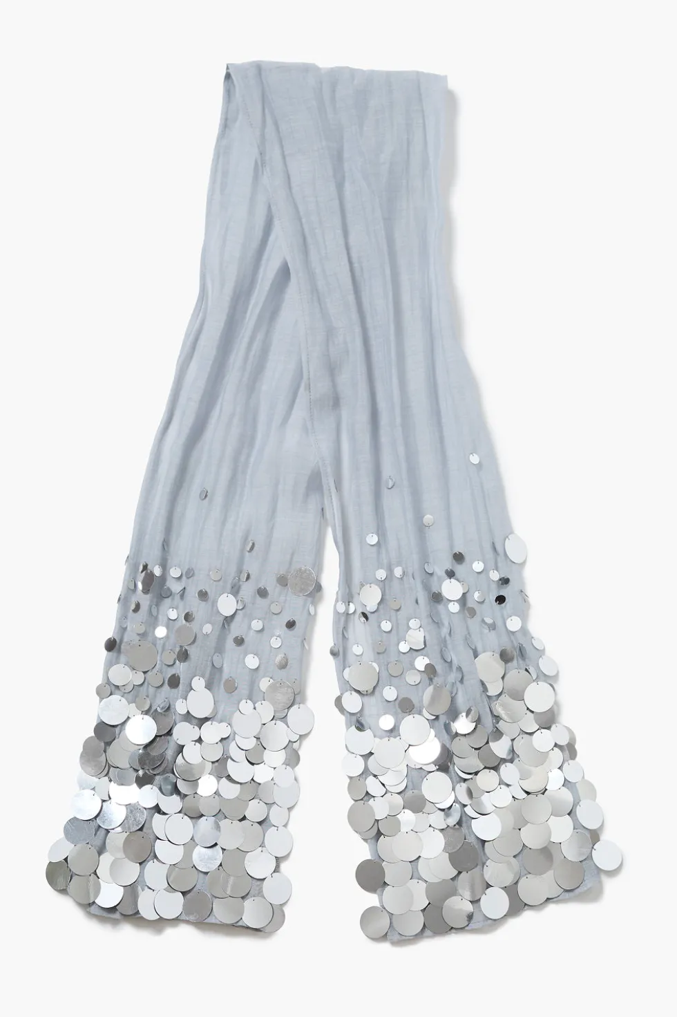 Sequin Cotton Silk Scarf Fog