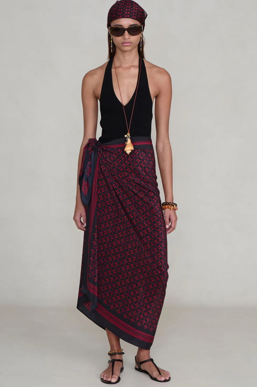 Silk Printed Sarong Sapphire