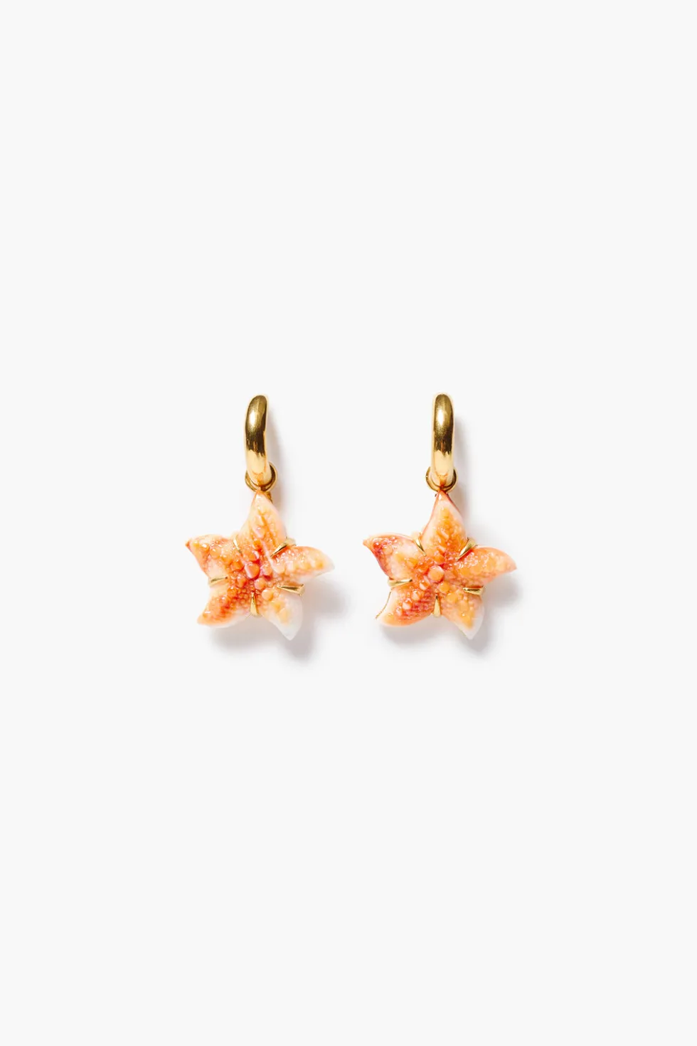Starfish Hoop Earrings Orange