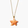 Starfish Pendant Necklace Orange
