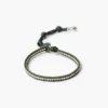 Sterling Silver Single Wrap Bracelet Dark Green