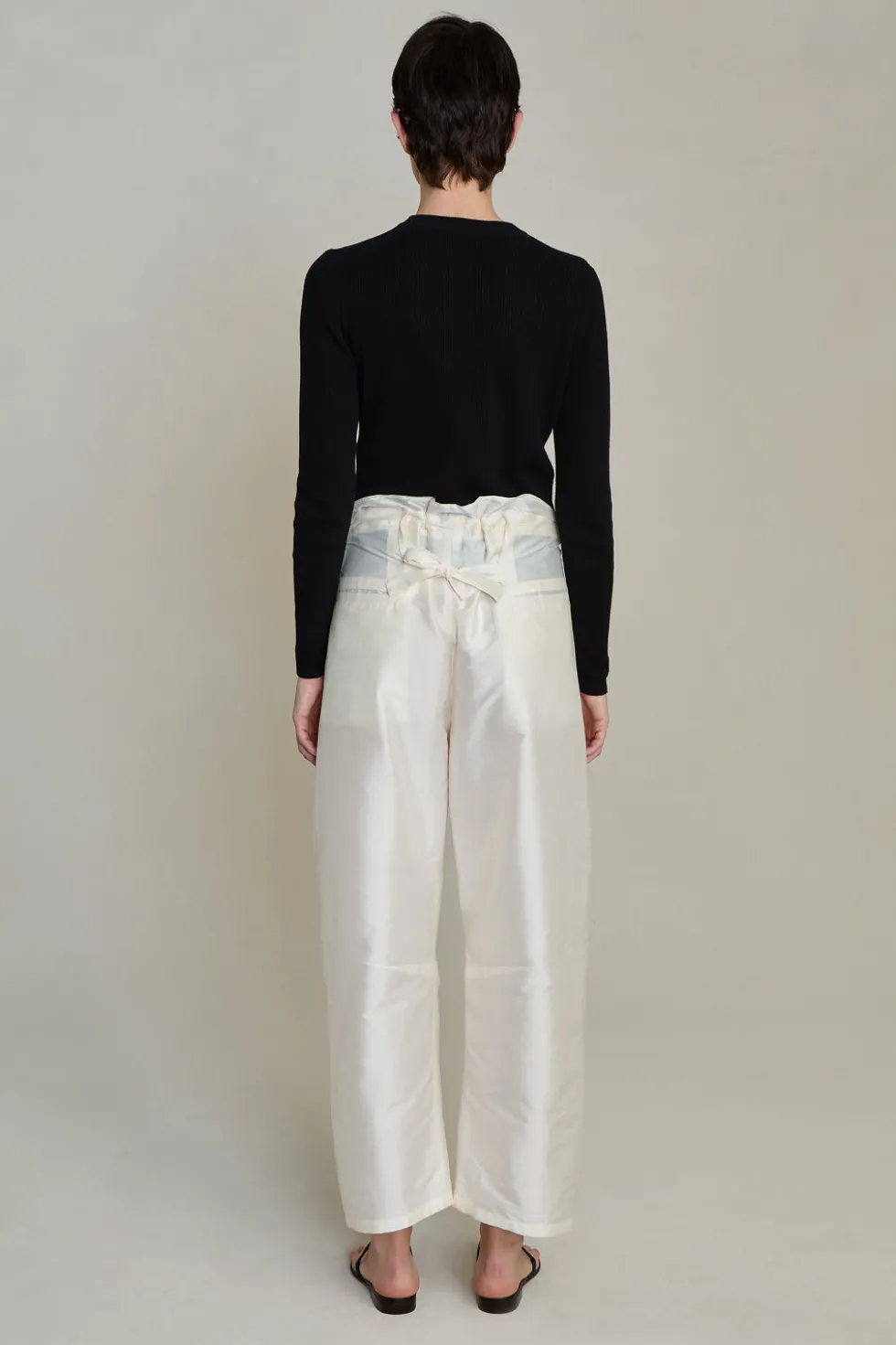 Techno Taffeta Barrel Pant Pearl