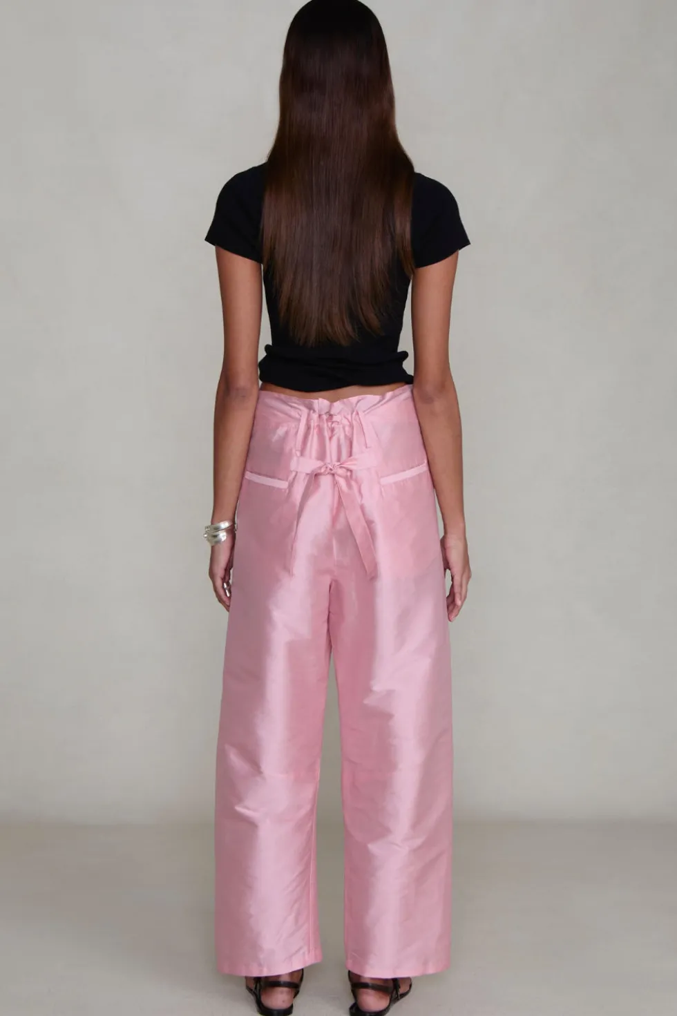 Techno Taffeta Barrel Pant Rose