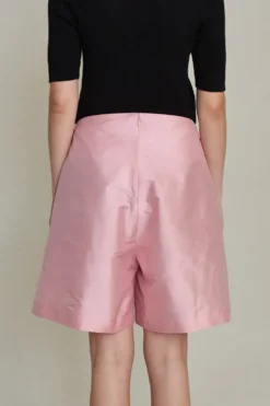 Techno Taffeta Long Shorts Rose