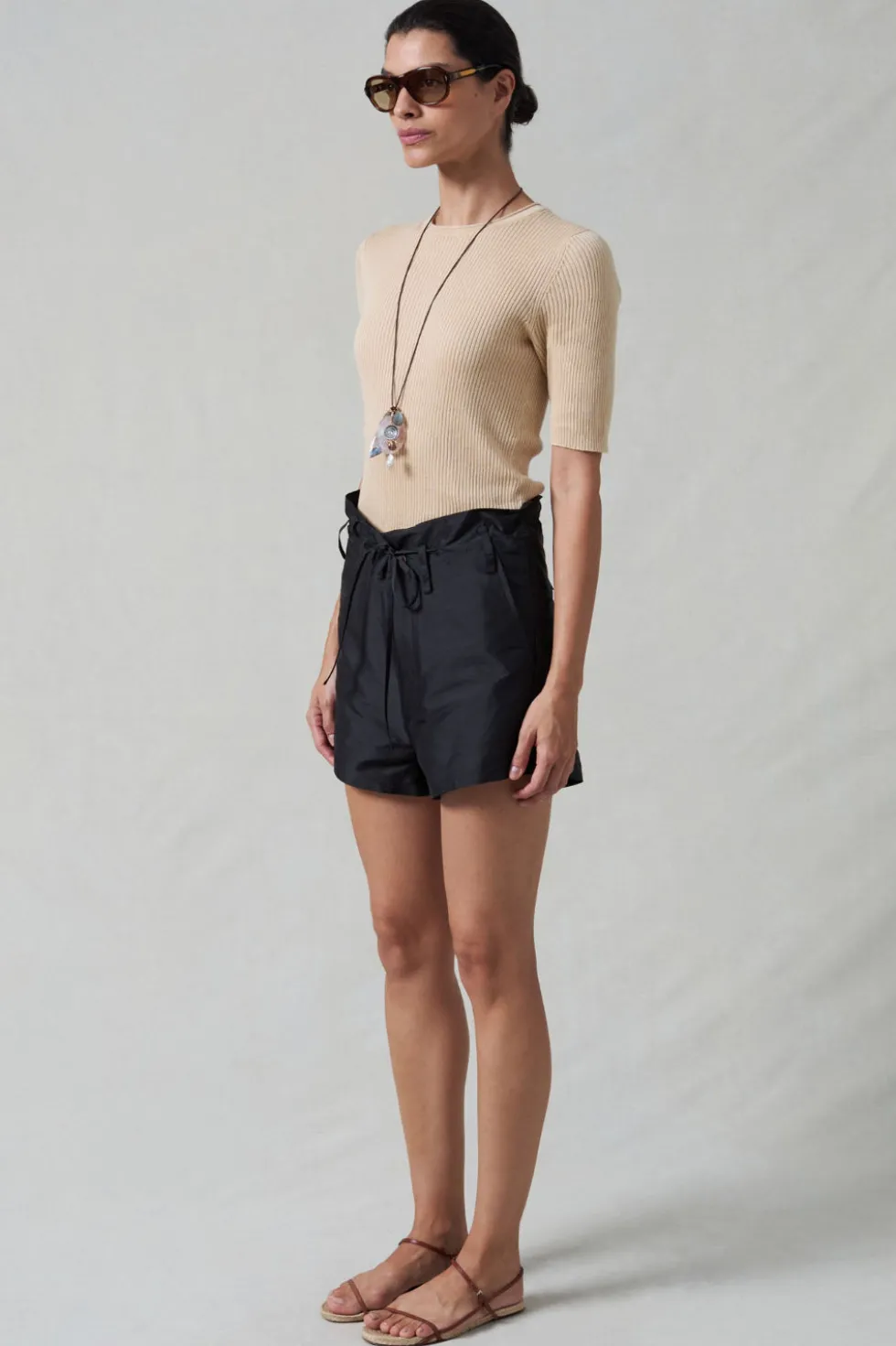 Techno Taffeta Shorts Black
