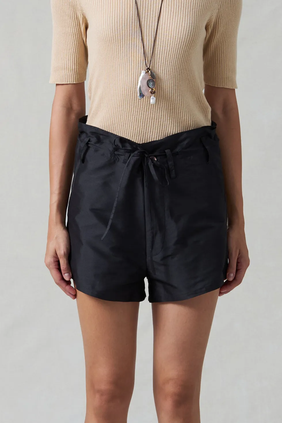 Techno Taffeta Shorts Black