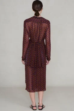 Tethered Button Up Shirt Plum
