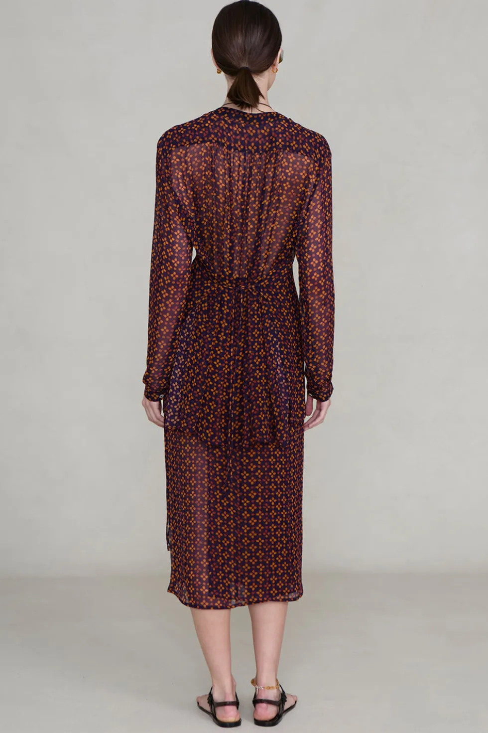 Tethered Button Up Shirt Plum
