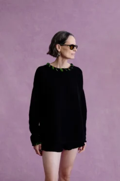 Whipstitch Sweater Black