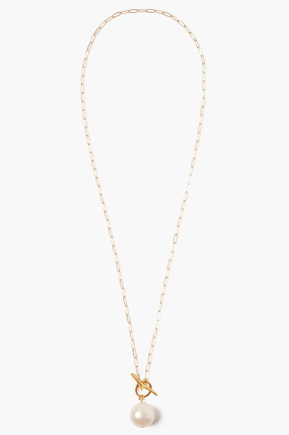 White Freshwater Pearl Toggle Necklace
