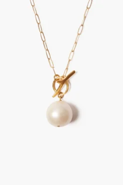 White Freshwater Pearl Toggle Necklace