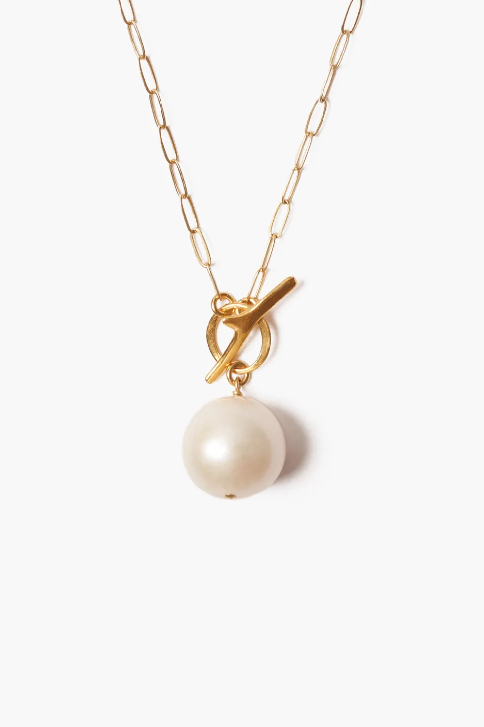 White Freshwater Pearl Toggle Necklace