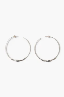 XL Crescent Hoop Earrings Silver
