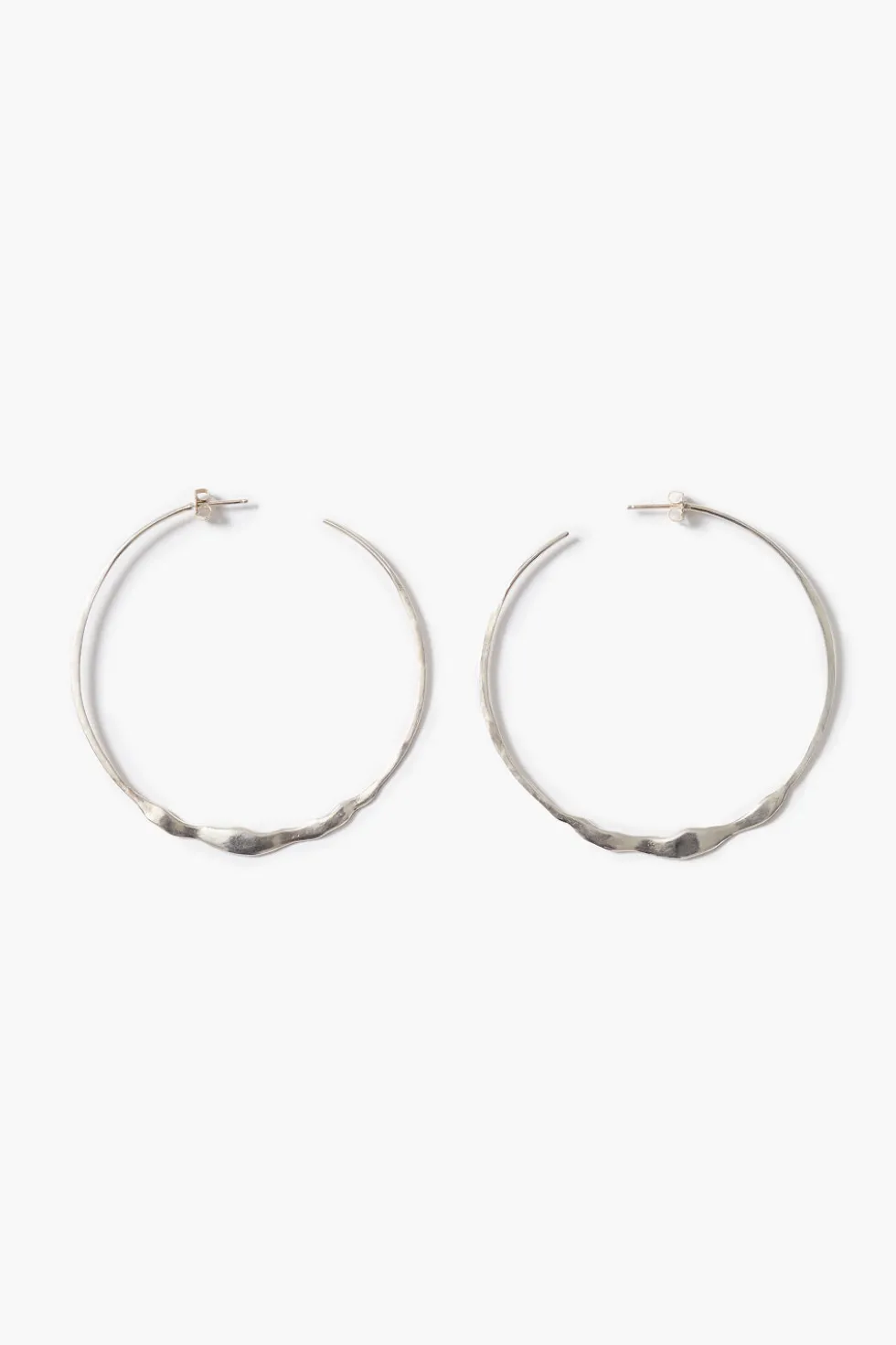XL Crescent Hoop Earrings Silver