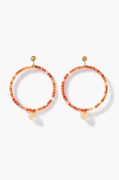 XL Tide Hoop Earrings Carnelian